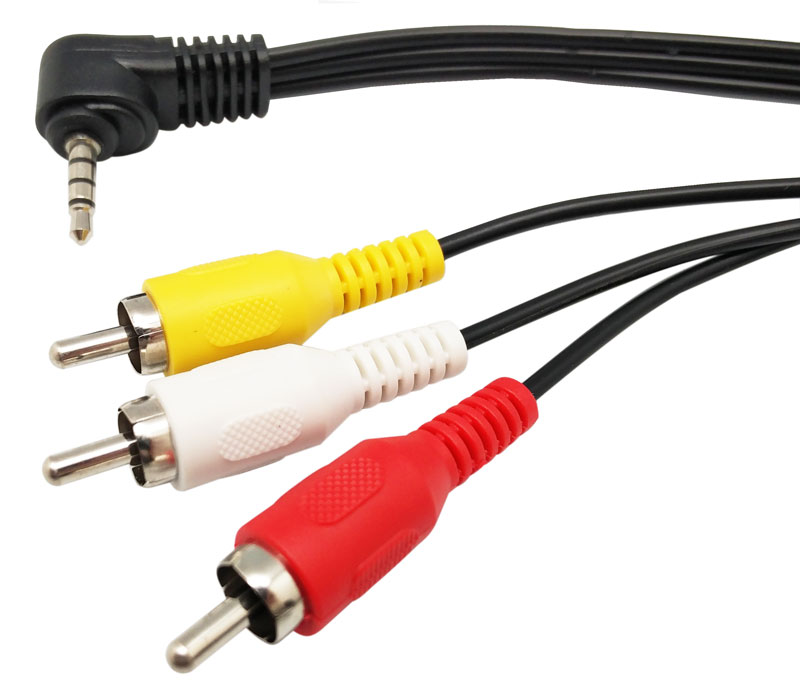 3.5mm. 4CONTACTS MPLUG - 3xRCA PLUG, 5m, GOLD