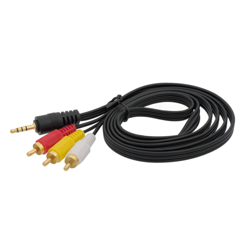 3.5mm. 4CONTACTS PLUG - 3xRCA PLUG, 2m, GOLD