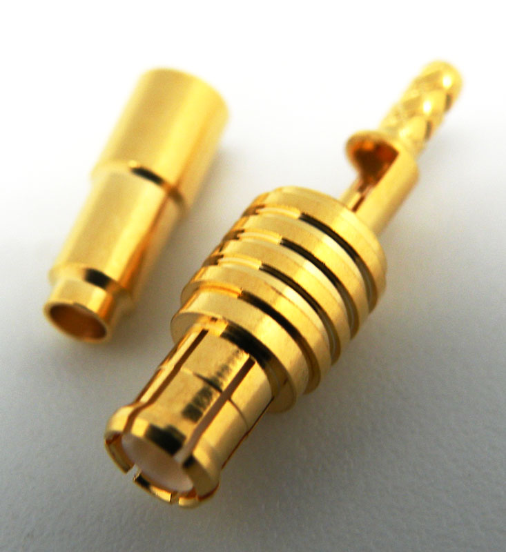 RG-178U, MCX MALE CRIMP TYPE, GOLD PLATED