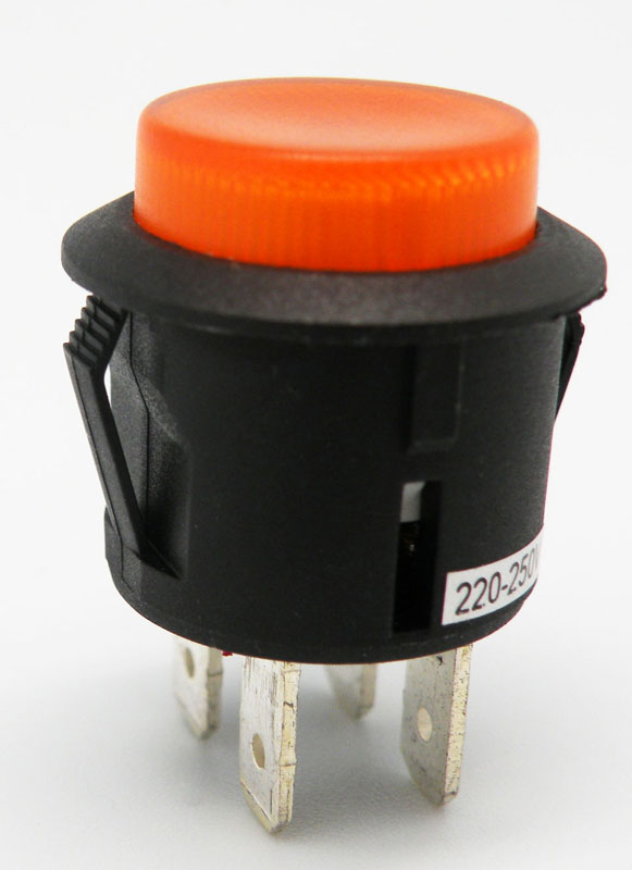 ILLUMINATED PUSHBUTTON, OPEN TYPE, 125V. 10A, 250V 6A, Ø 20mm, YELLOW COLOUR