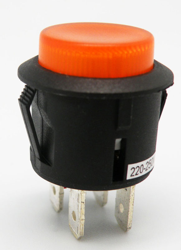 ILLUMINATED PUSHBUTTON, OPEN & CLOSE TYPE, 125V. 10A, 250V 6A, Ø 20mm, YELLOW COLOUR