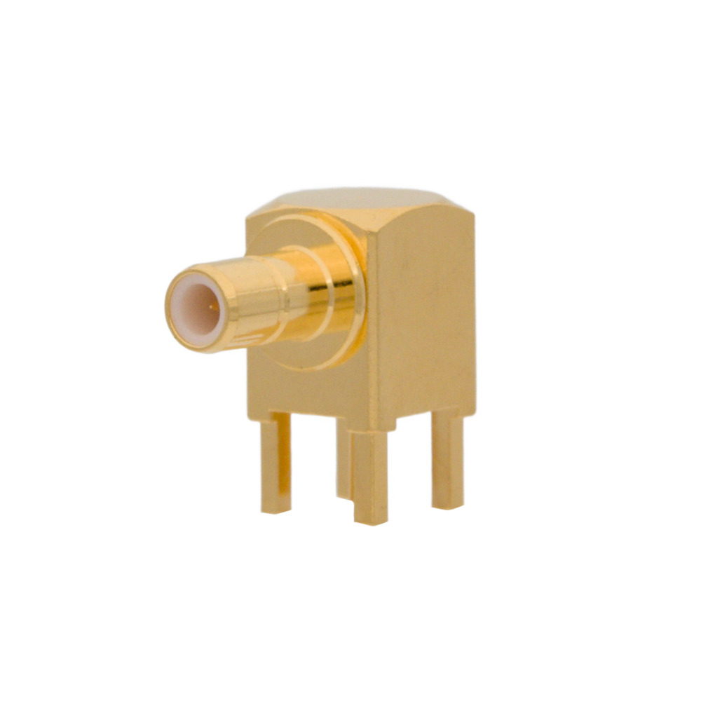 RIGHT ANGLE SMC FEMALE PCB MOUNT, GOLD PLATED
