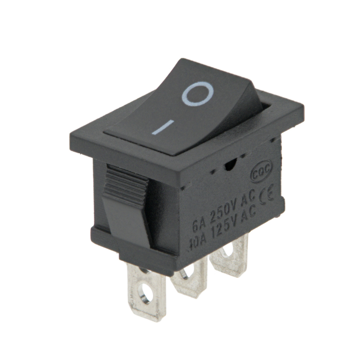 3P. ROCKER SWITCH (SPDT) ON-ON, 250V. 6A