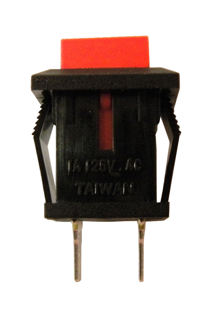 SQUARE PUSHBUTTON SWITCH,OPEN TYPE, 125V. 1A, ORANGE COLOUR