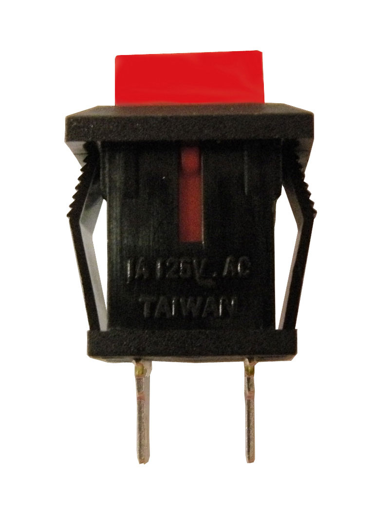 SQUARE PUSHBUTTON SWITCH,CLOSE TYPE, 125V. 1A, RED COLOUR