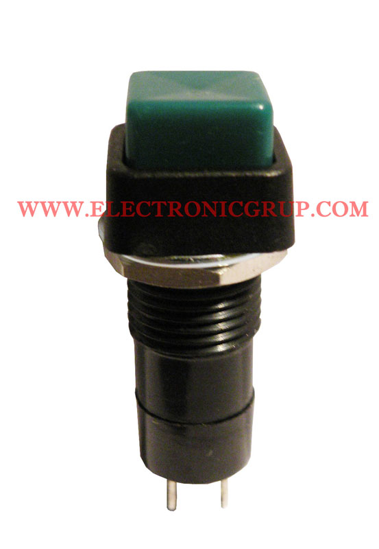 Bouton Normalement Ouvert, 125V.- 3A, Vert