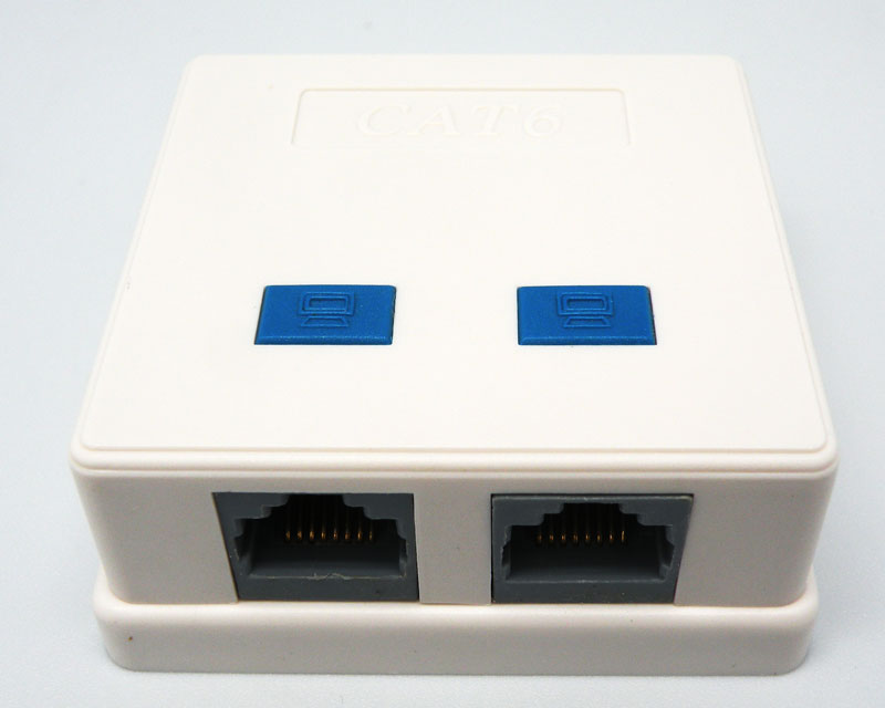 Cat.6 CAJA SUPERFICIE, 2-SALIDA, RJ45, 50U"