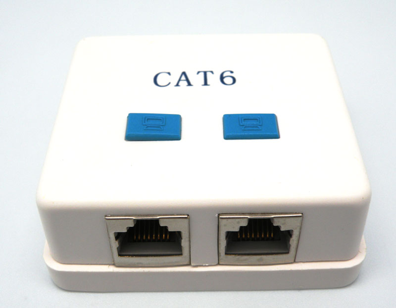 Cat.6 Boîte Surface, 2-sortie, RJ45, 50U", semi-blindé