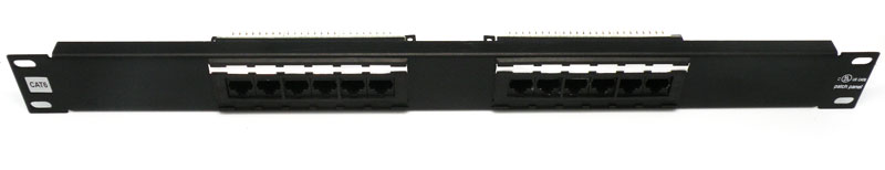 12 PORTS PANEL, CAT.6, RJ45, T568 A/B, 19"