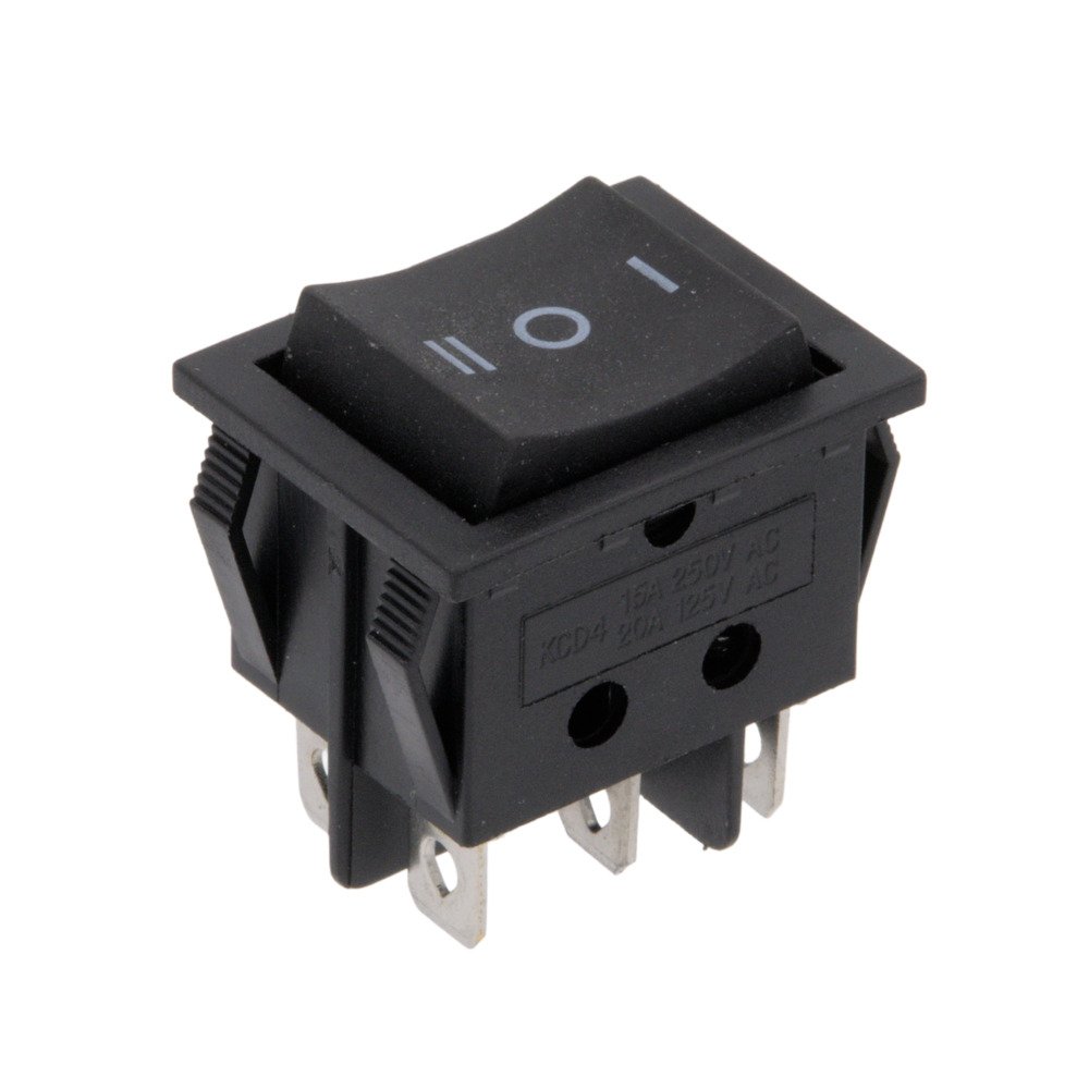 6P. ROCKER SWITCH, ON-OFF-ON, 125V. 10A (250V.- 6A)