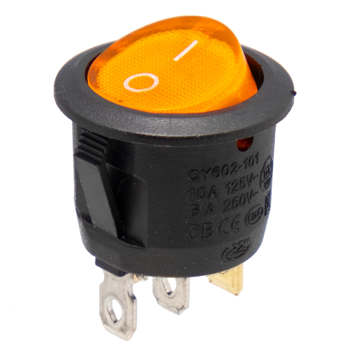 3P. ILLUMINATED ROCKER SWITCH ON-OFF, Ø23mm, Yellow