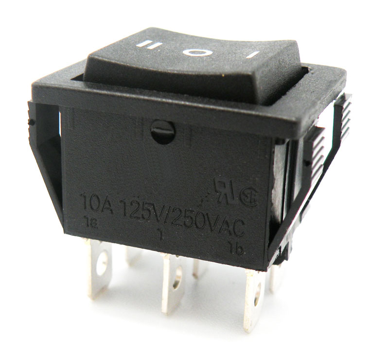INTERRUPTOR 6P.(ON)-OFF-(ON), 125V. 10A (250V.15A), AMB RETORN