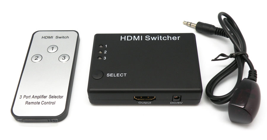 Conmutador HDMI 3x1 con infrarrojos