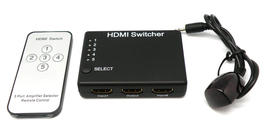 Hdmi SWITCH 5 entrées - 1sortie, avec infrarrouges