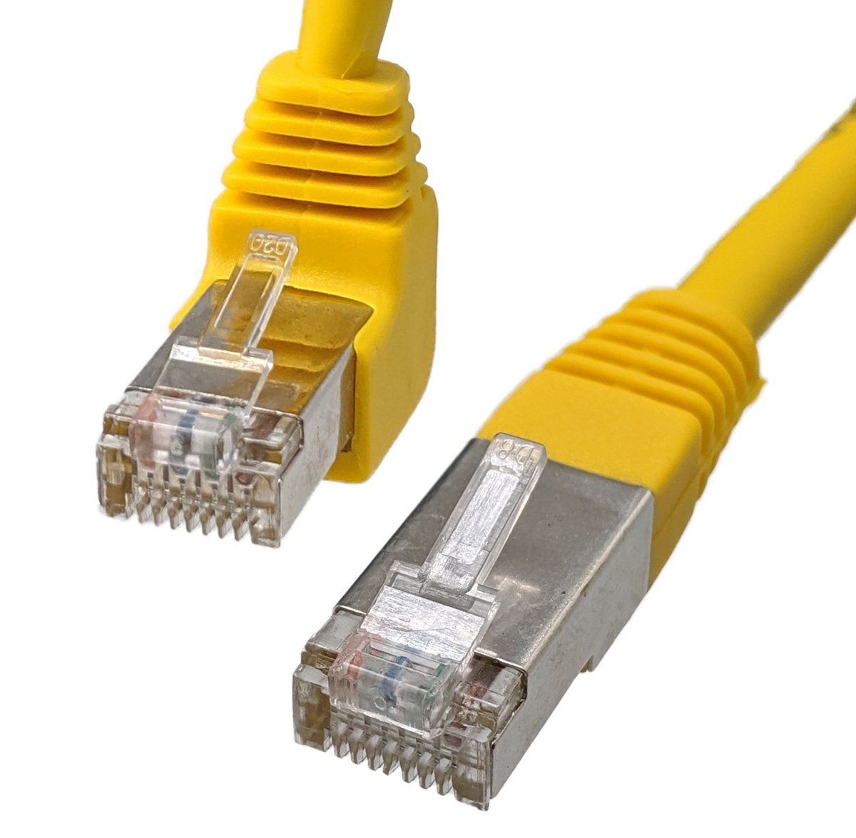 Cat.6 FTP RJ45 Mâle-Mâle, 0.5m Couder, Jaune