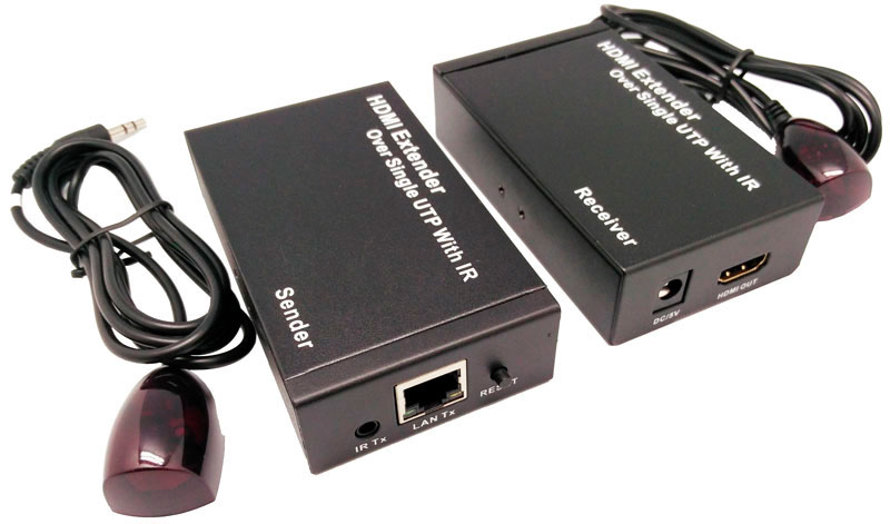 HDMI extender 60m with IR, 1080p Full-HD