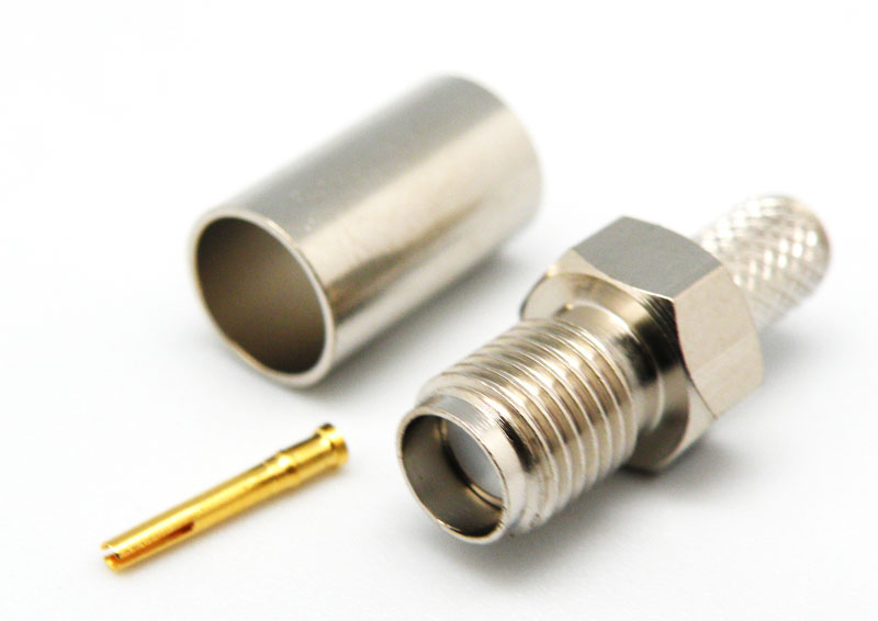 RG223U, SMA FEMALE CRIMP TYPE, GOLD PLATED PIN