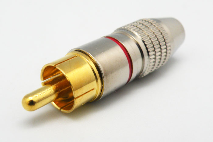 RCA Mâle, Métallique, Câble 6mm, rouge