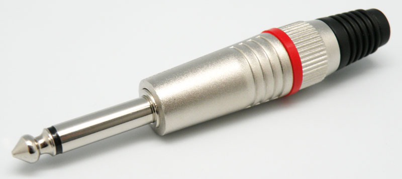 6.4mm Mono Plug, Red Stripe