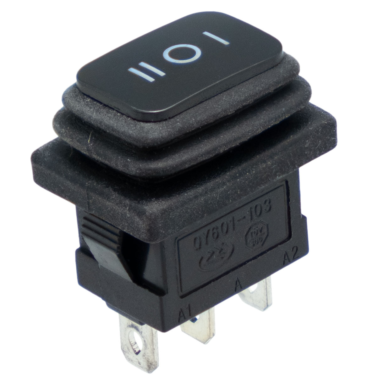 Mini rectangular 3-pin, watertight switch