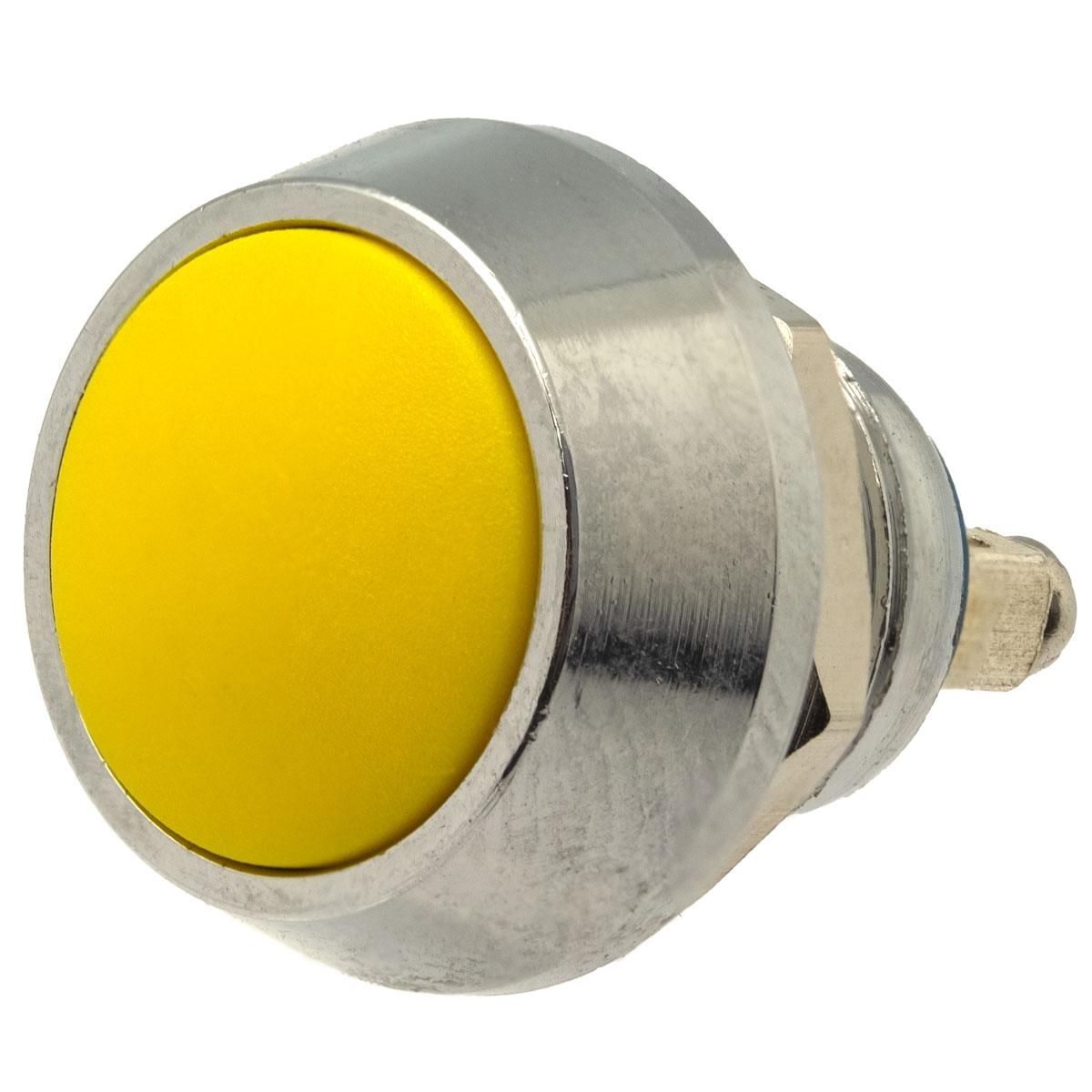 12mm. round, pushbutton, with 2 screw pin, yellow