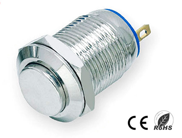 12mm. high flat, pushbutton, with 2 solder pin