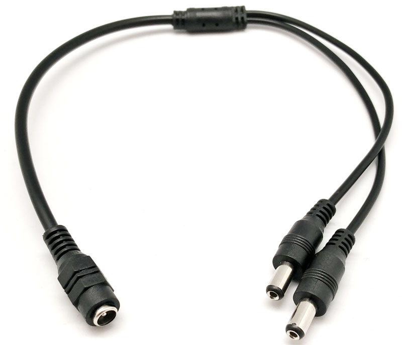 2-Way DC Y splitter cable, 40cmInput:22AWG;Output:27AWG;