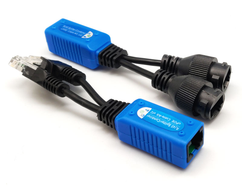 Balun/splitter PoE doble femella, per camares IP