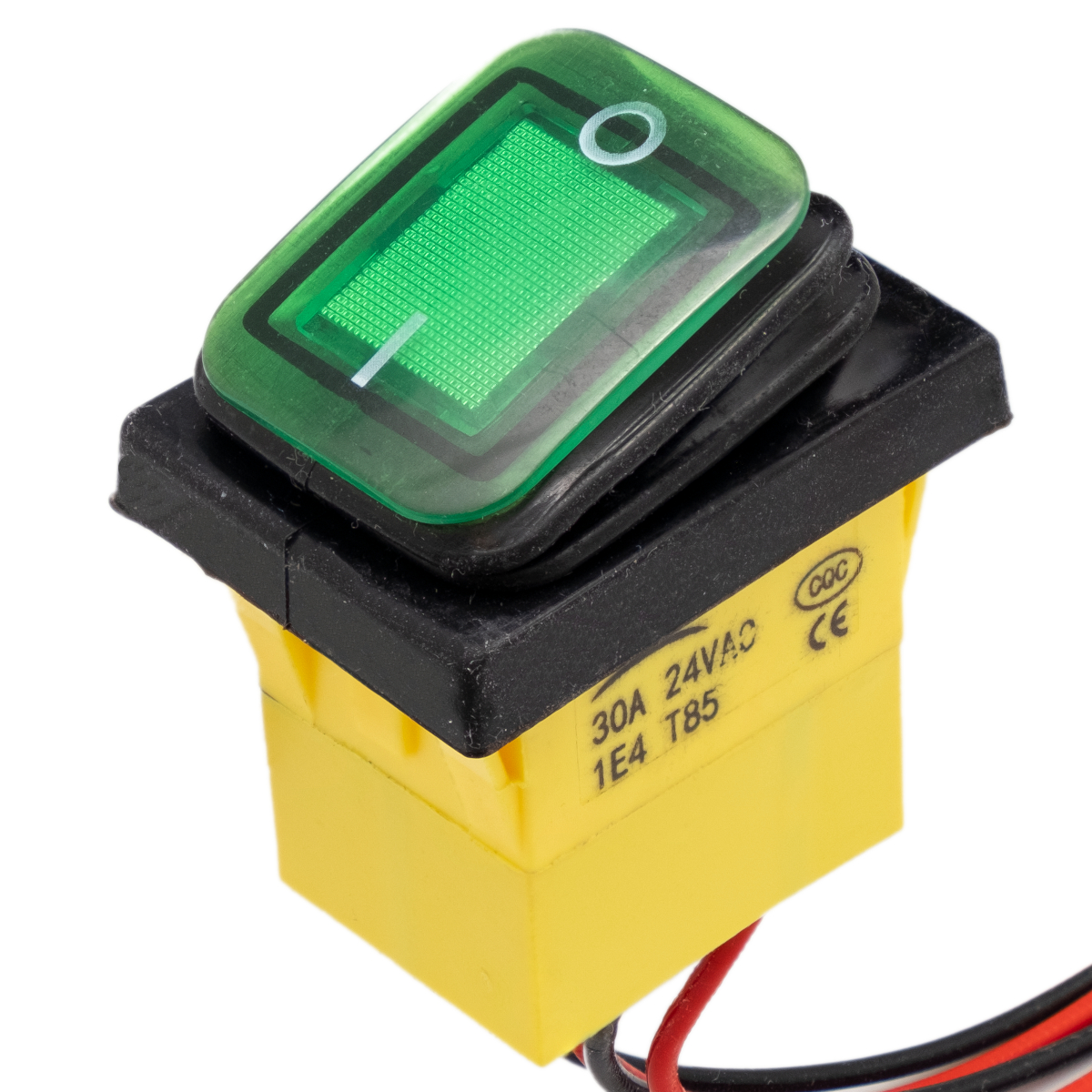 Interruptor IP68 DPST ON-OFF 12V/30A, Verd amb LED