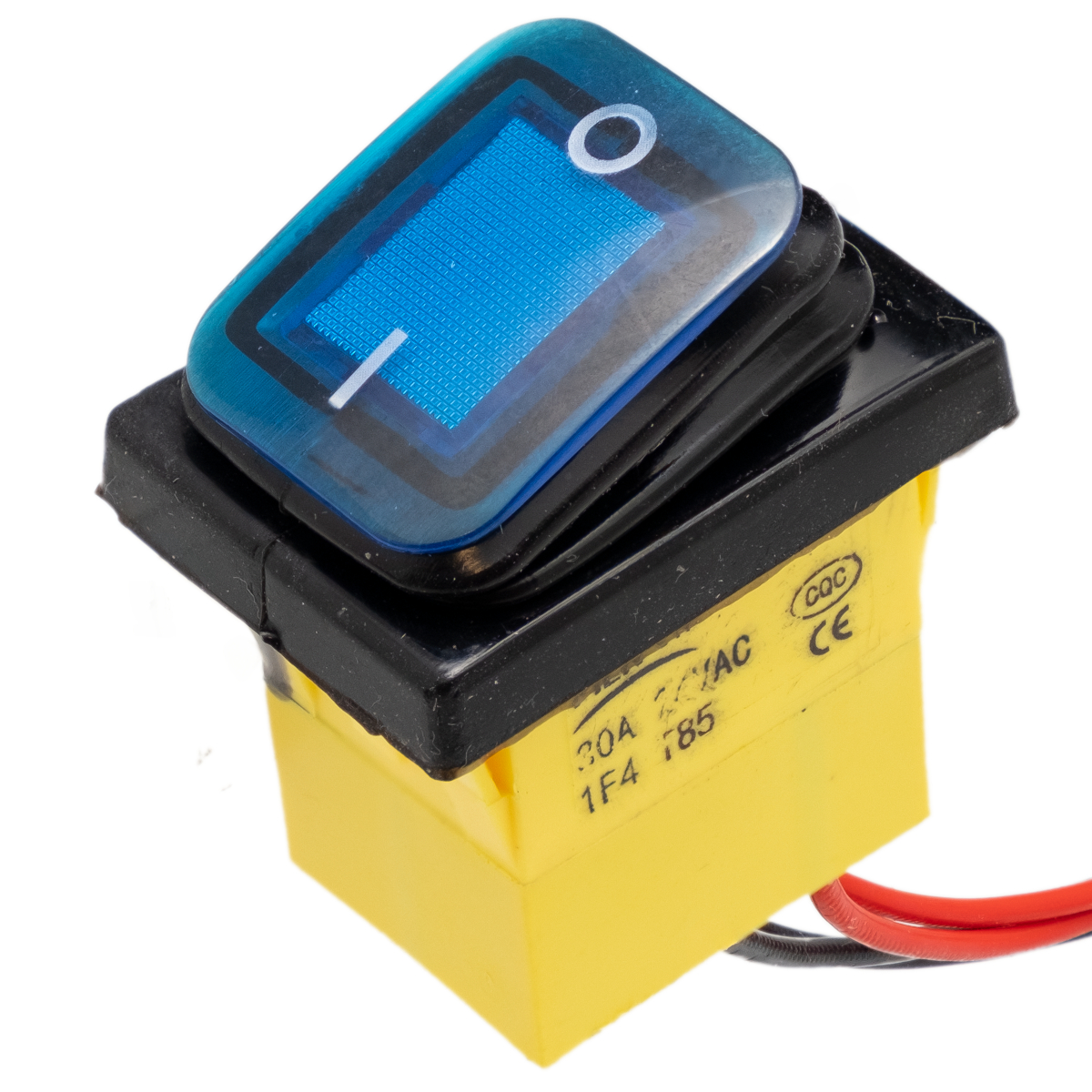 Interruptor IP67 DPST ON-OFF 24V/30A, Azul con LED