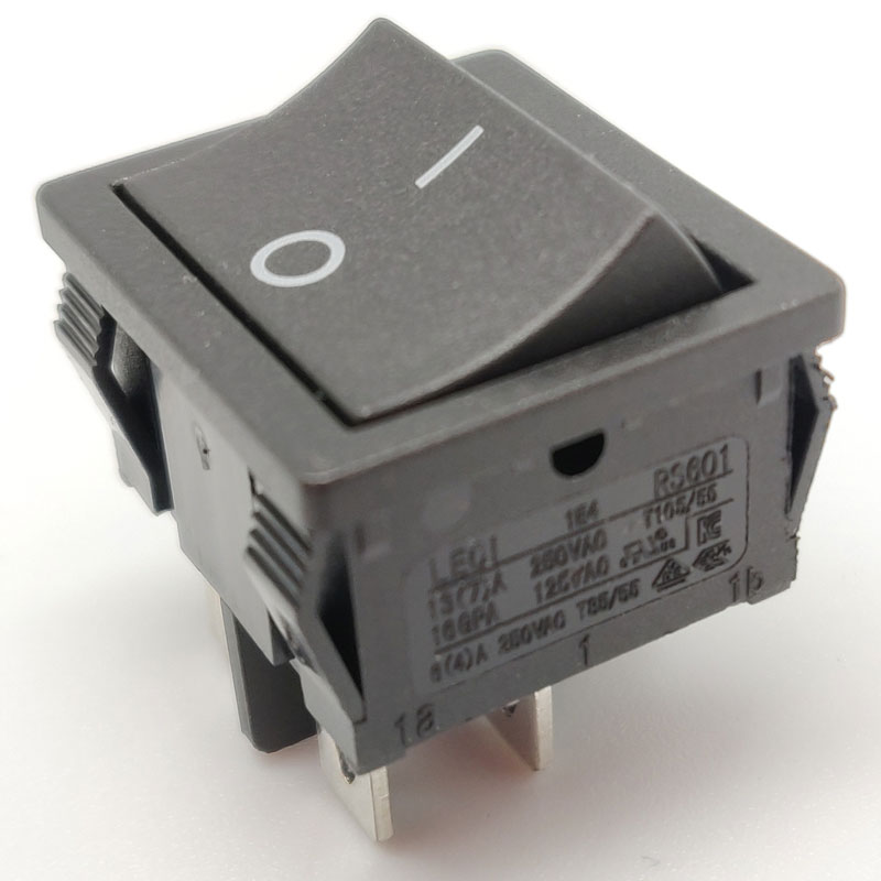 4P Rocker Switch (DPST) OFF-(ON) 10A-125V.(6A.-250V.) SINGLE MOMENTARY