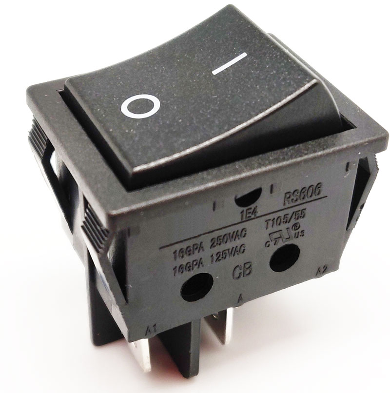 4P Rocker Switch (DPST) OFF-(ON) 15A.-250V.