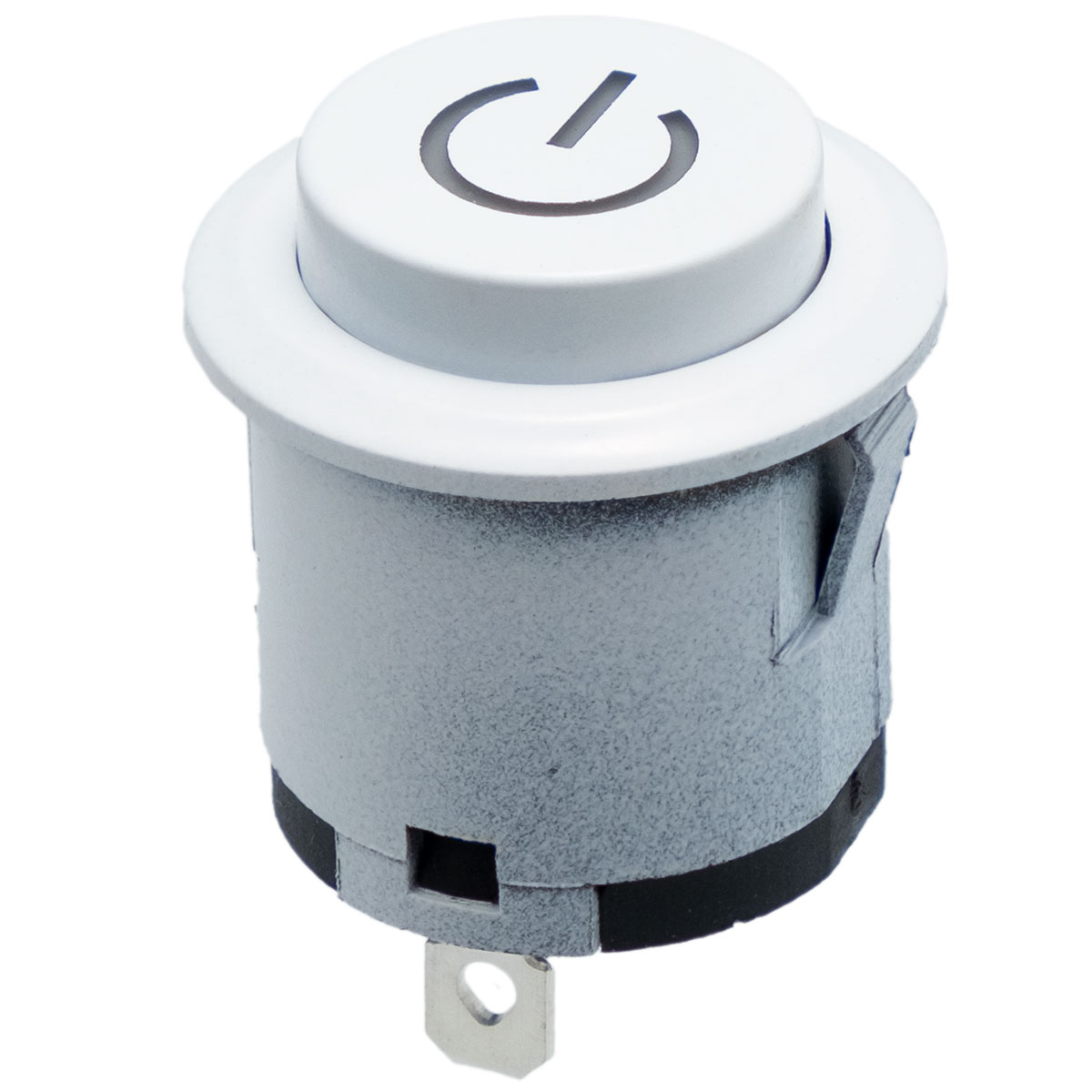 White round OFF-ON switch, with POWER symbol, 22mm