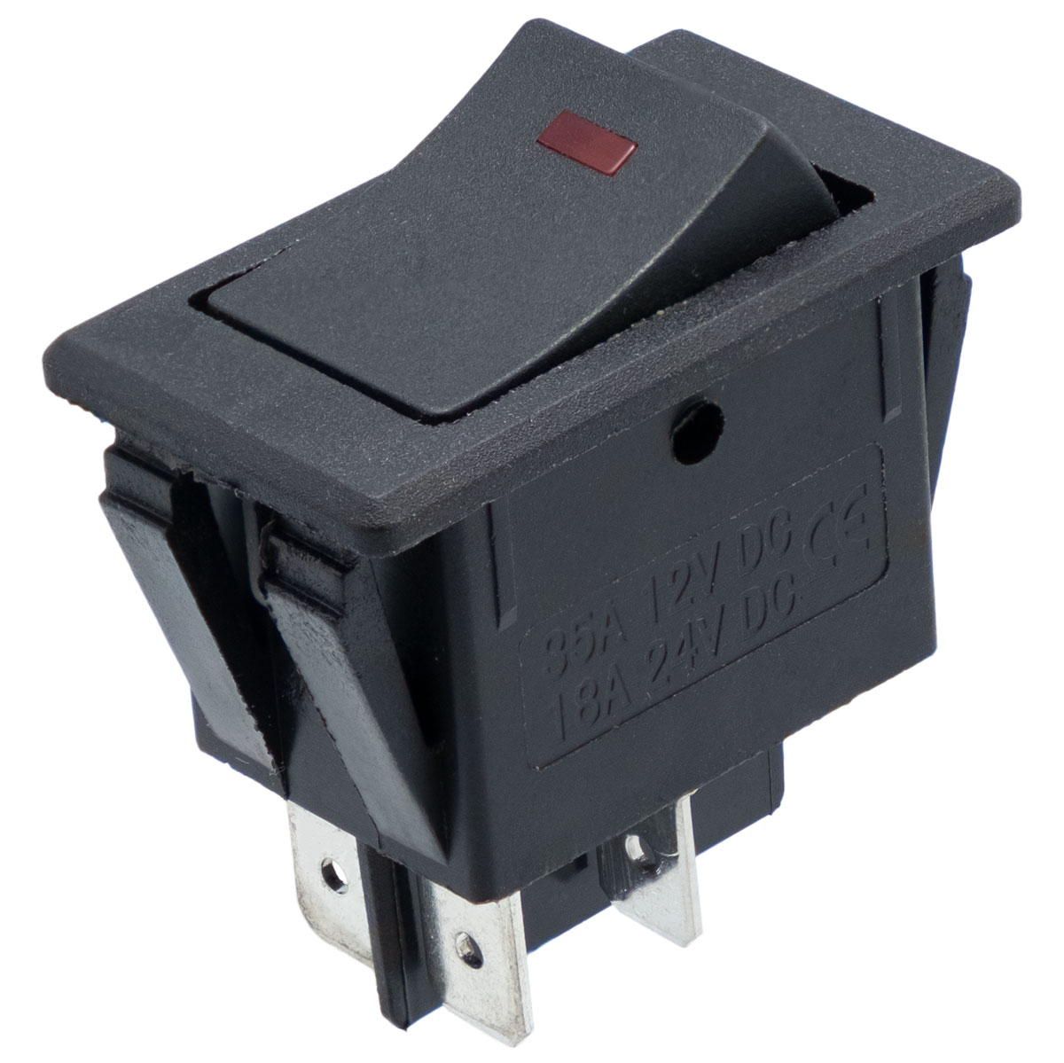 Interruptor de balancin 12V OFF-ON DPST, con LED rojo