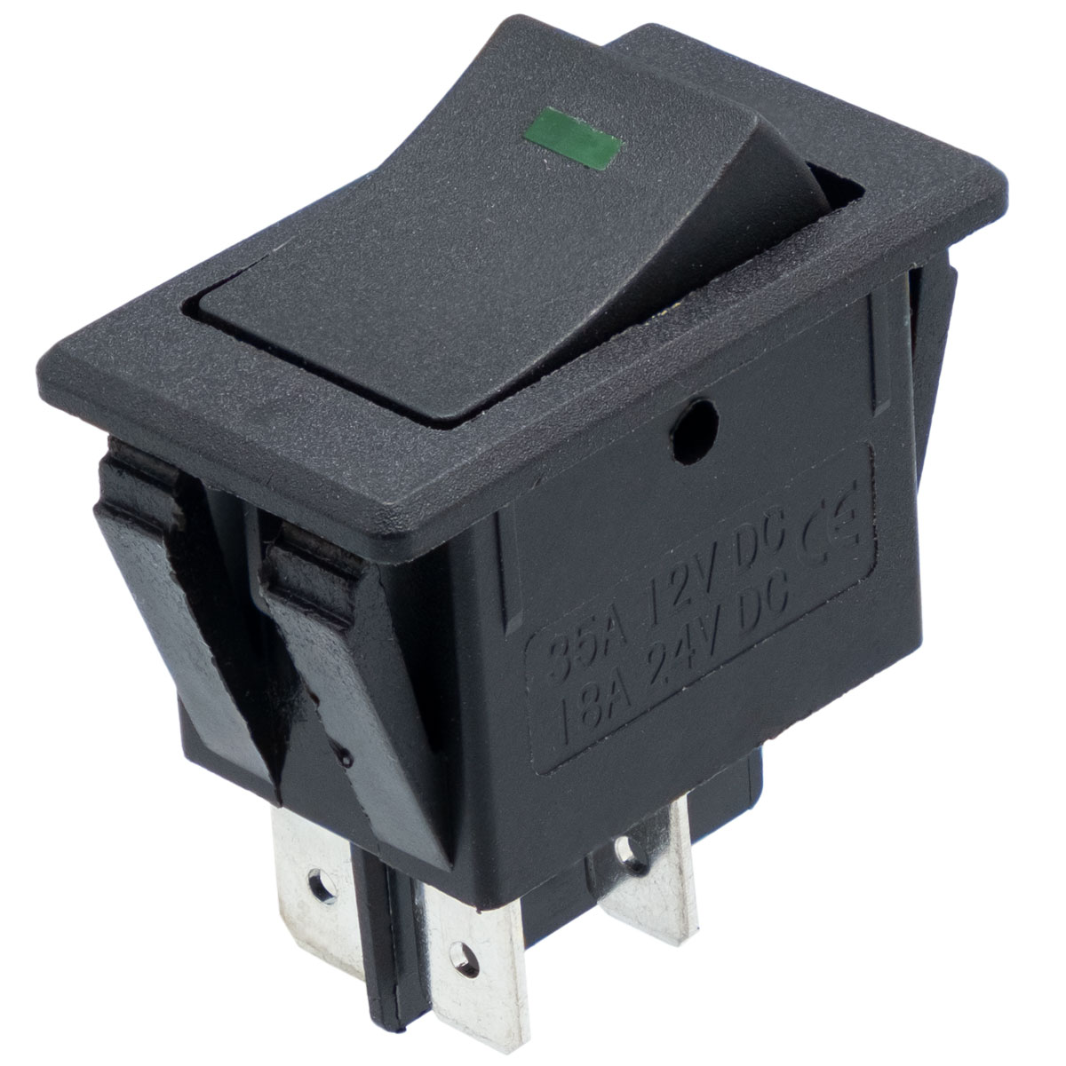 12V OFF-ON DPST rocker switch, green LED