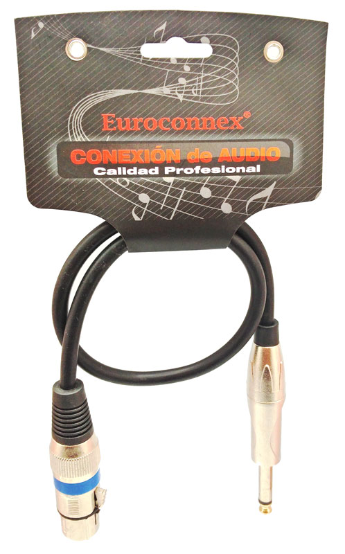 XLR HEM.- 6,35 MONO MA., 0,5m.