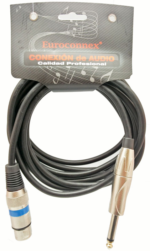 XLR Female to 6,35mm Mono Plug, 3m.