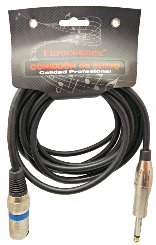 XLR Male to 6,35mm Mono Plug, 3m.