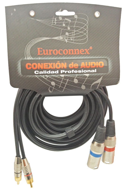 2*RCA Mâle - 2*XLR Mâle, 3,0m.