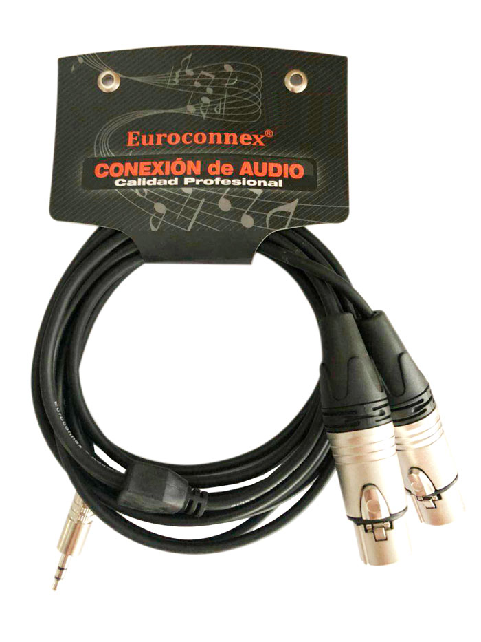 2*XLR Female.- 3,5mm. Stereo Male, 3m.