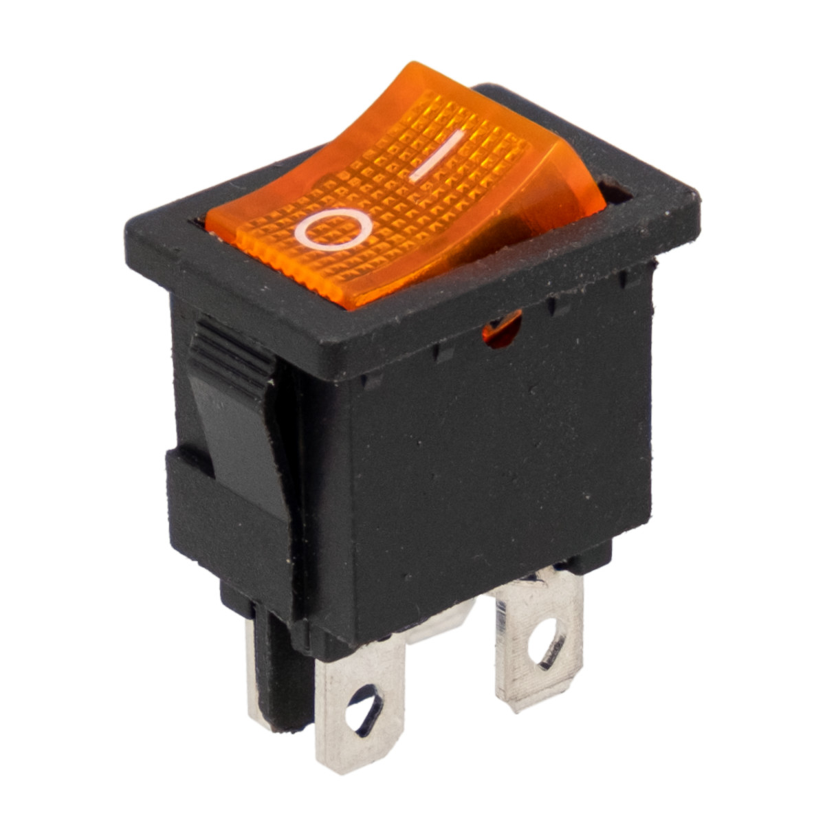 Interrupteur lumineux 4P jaune. ON-OFF, 125V 10A (250V 6A)