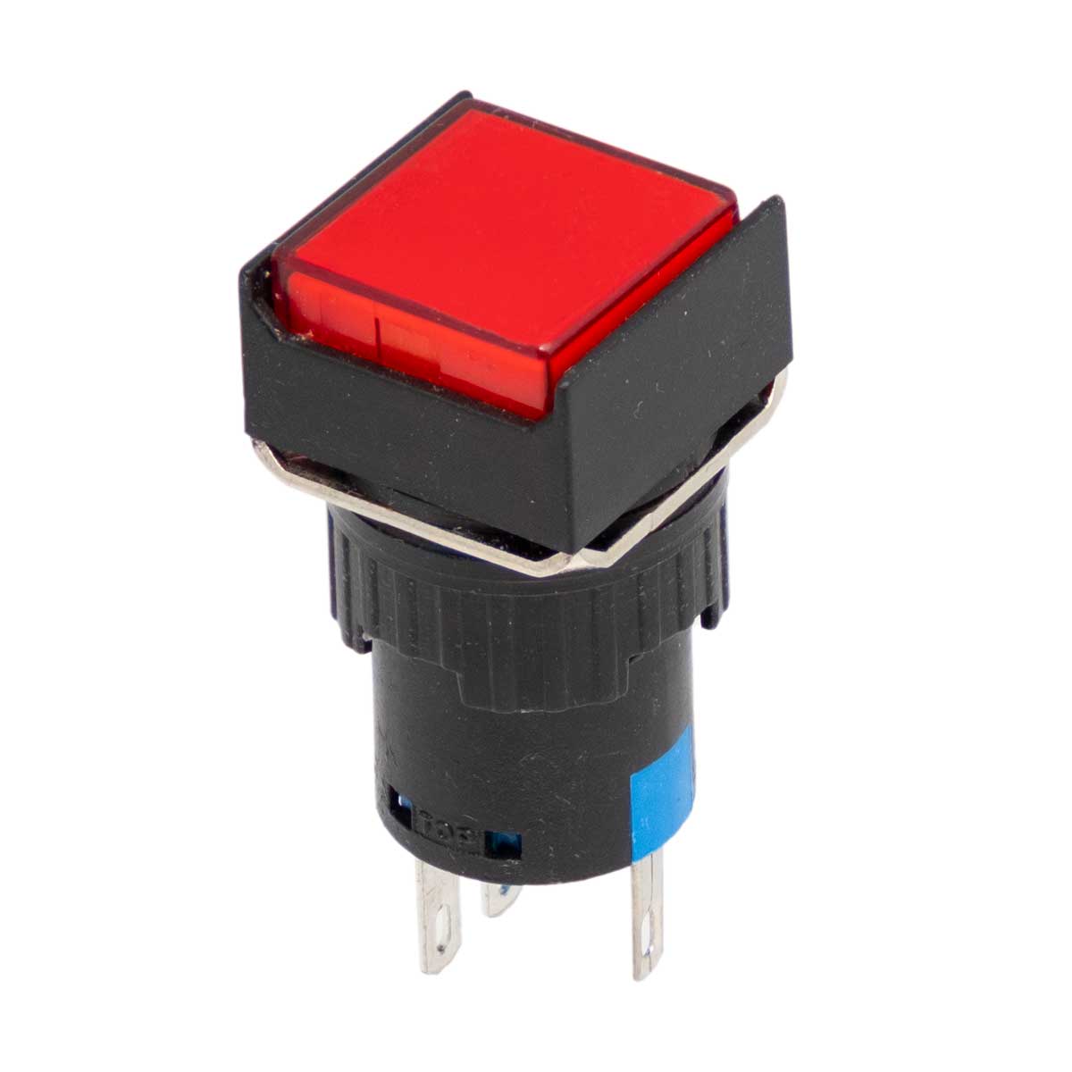 Interruptor de botó il·luminat vermell (SPST), Muntatge a Panell, 3A/220V