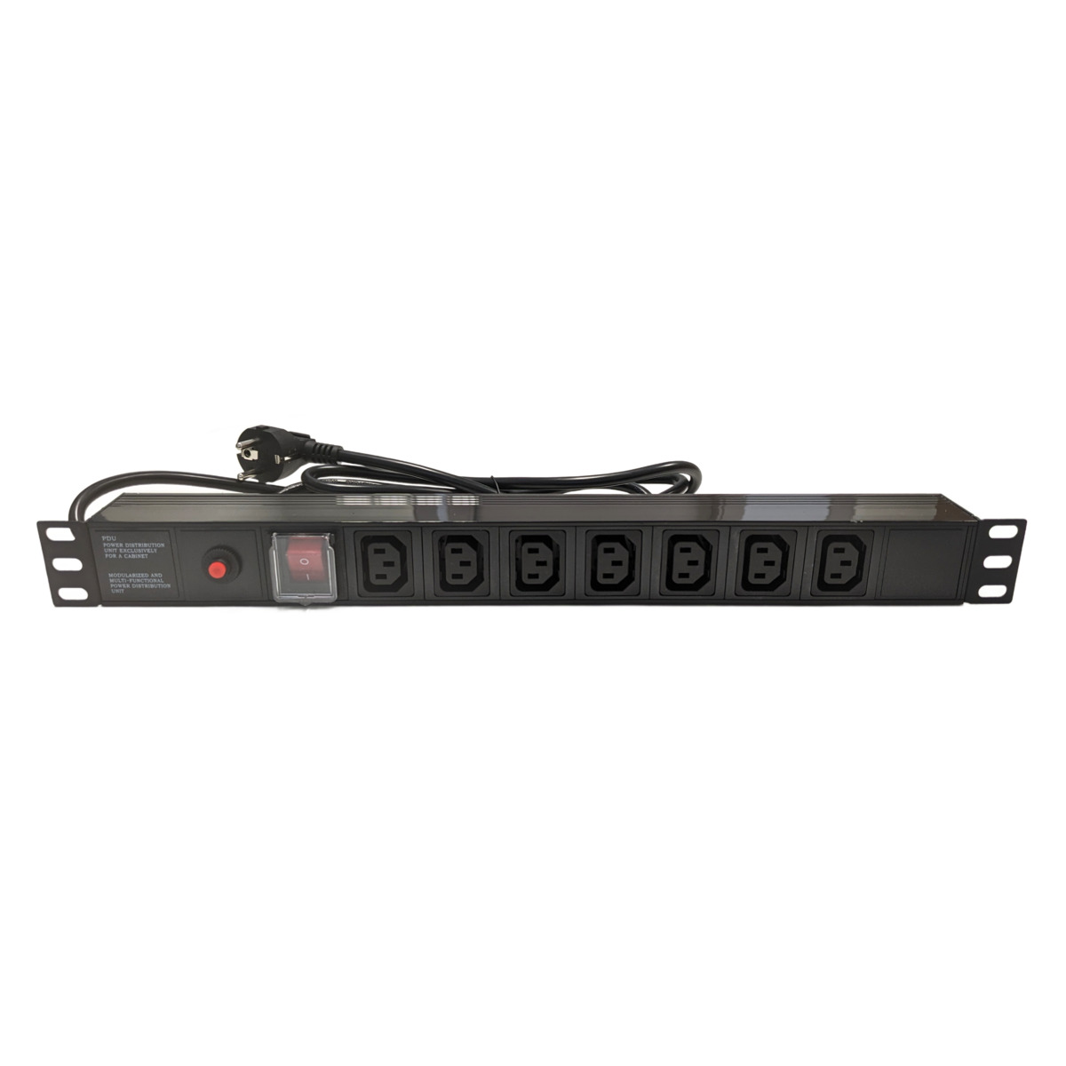 PDU / Regleta para rack 19" 1U 7 x IEC C13 con Interruptor y Protección sobrecarga