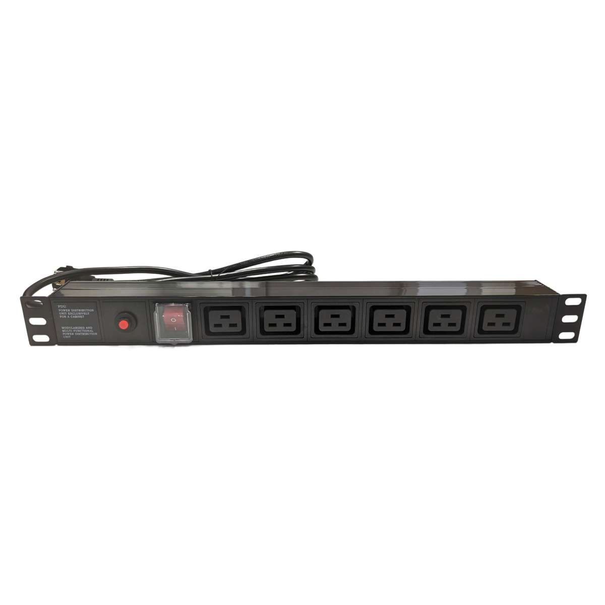 Multiprise PDU / Rack 19" 1U 6 x IEC C19 avec interrupteur et protection contre les surcharges