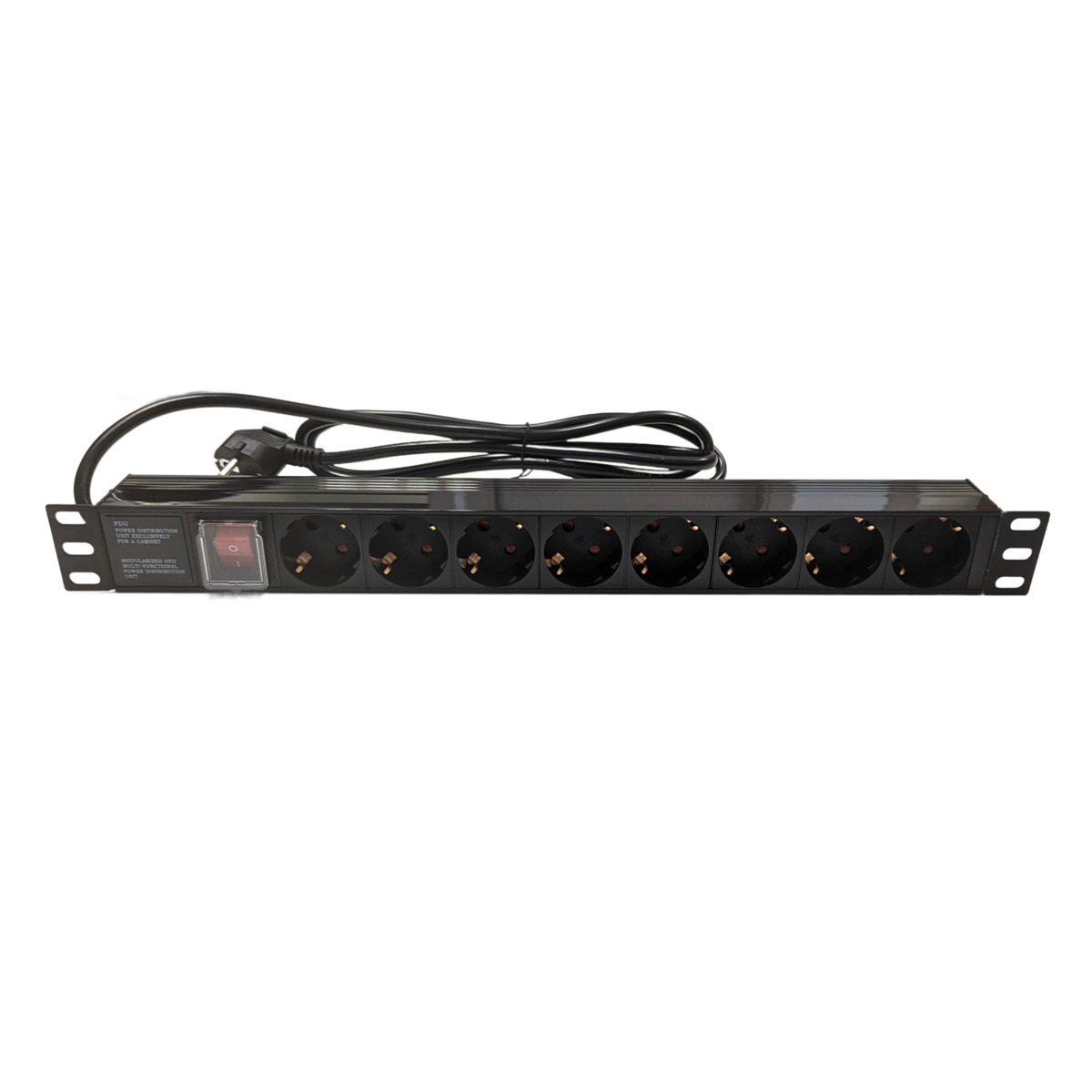 Regleta de 8 Schuko 19", 1.8m, interruptor