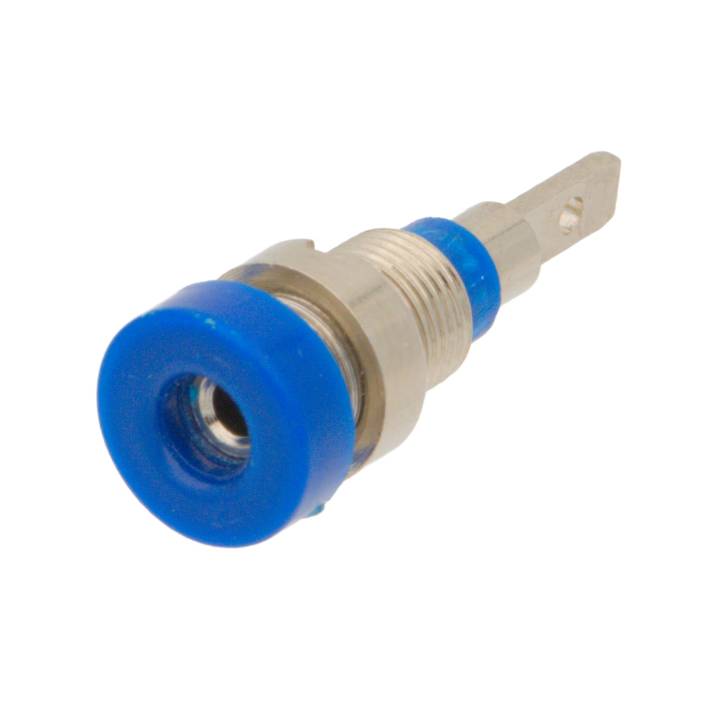 Blue 2mm Female Socket for Banana Plug to Screw onto Panel, 2.8mm FastON Connection Contact