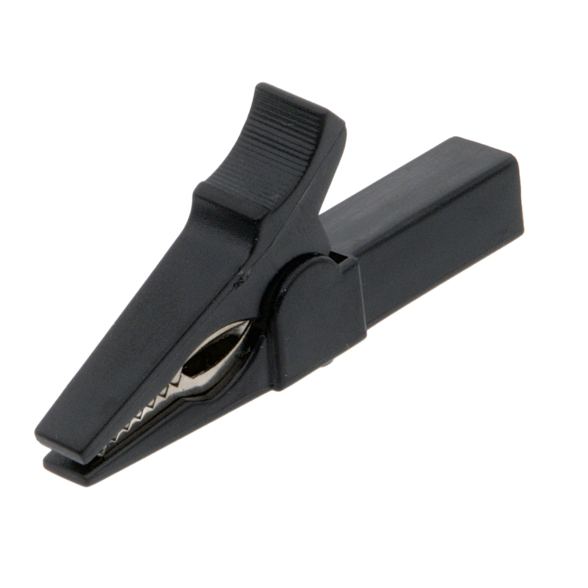 Insulated 4mm alligator clip. black