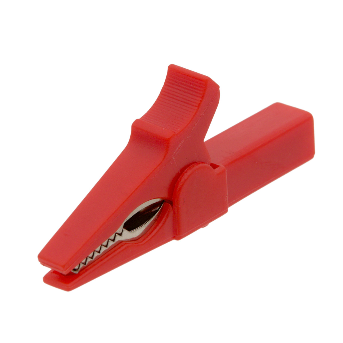Insulated 4mm alligator clip. red