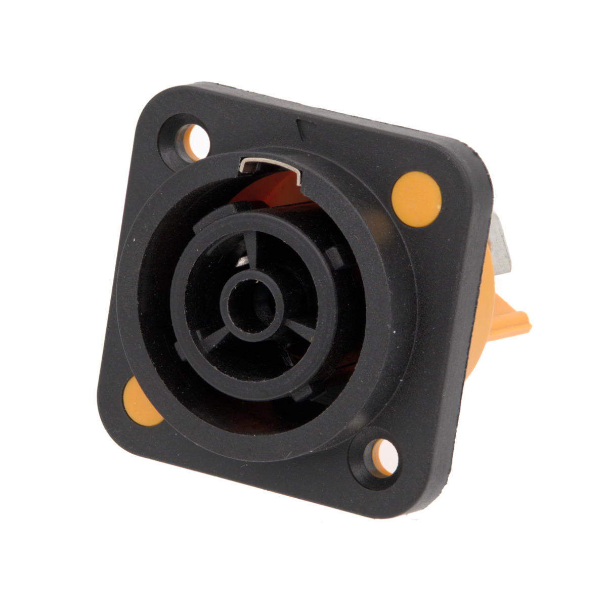 Female base for 3-contact, 20A power connectors, compatible with powerCON TRUE1