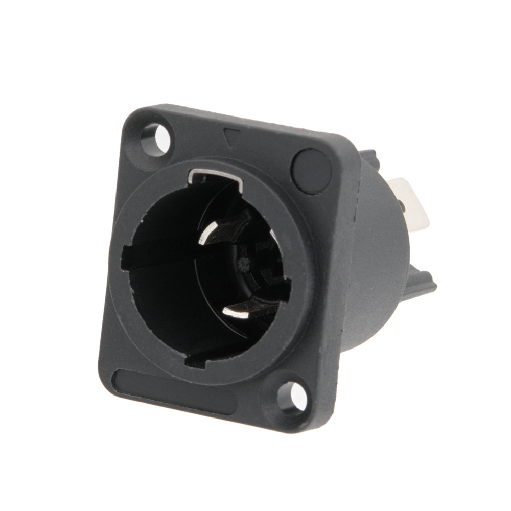 Male base for 3-contact, 20A power connectors, compatible with powerCON TRUE1